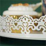 Maxbell Lace edge cake tray cupcake stand white metal plate cake decorating Large - Aladdin Shoppers
