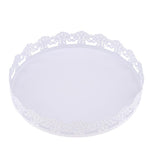Maxbell Lace edge cake tray cupcake stand white metal plate cake decorating Large - Aladdin Shoppers