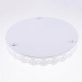 Maxbell Lace edge cake tray cupcake stand white metal plate cake decorating Large - Aladdin Shoppers
