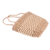 Maxbell Lady Summer Straw Beach Bag Tote Shoulder Basket Shopping Handbag Bags Khaki