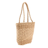 Maxbell Lady Summer Straw Beach Bag Tote Shoulder Basket Shopping Handbag Bags Khaki - Aladdin Shoppers