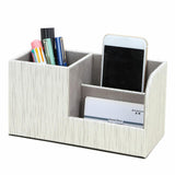 Maxbell Leather Pen Holder Pen Container Tabletop Storage Box Beige - Aladdin Shoppers
