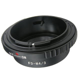 Maxbell Lens Mount Adapter - Canon FD Lens to Micro Four Thirds (MFT, M4/3) Mount Mirrorless Camera Body, Black - Aladdin Shoppers