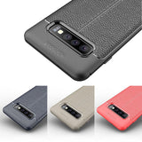 Maxbell Lichee Leather Cellphone Anti-drop Case for Samsung Galaxy S10 Dark Blue - Aladdin Shoppers