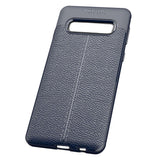 Maxbell Lichee Leather Cellphone Anti-drop Case for Samsung Galaxy S10 Dark Blue - Aladdin Shoppers
