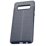 Maxbell Lichee Leather Cellphone Anti-drop Case for Samsung Galaxy S10 Dark Blue - Aladdin Shoppers