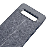 Maxbell Lichee Leather Cellphone Anti-drop Case for Samsung Galaxy S10 Dark Blue - Aladdin Shoppers