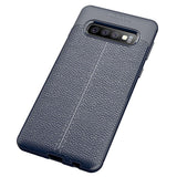 Maxbell Lichee Leather Cellphone Anti-drop Case for Samsung Galaxy S10 Dark Blue - Aladdin Shoppers
