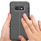 Maxbell Lichee Leather Cellphone Anti-drop Case for Samsung Galaxy S10 E Black - Aladdin Shoppers