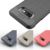 Maxbell Lichee Leather Cellphone Anti-drop Case for Samsung Galaxy S10 E Red - Aladdin Shoppers