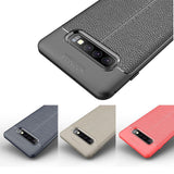 Maxbell Lichee Leather Mobile Phone Case for Samsung Galaxy S10 Plus Dark Blue - Aladdin Shoppers