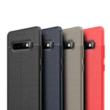 Maxbell Lichee Leather Mobile Phone Case for Samsung Galaxy S10 Plus Dark Blue - Aladdin Shoppers