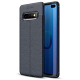 Maxbell Lichee Leather Mobile Phone Case for Samsung Galaxy S10 Plus Dark Blue - Aladdin Shoppers
