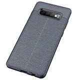 Maxbell Lichee Leather Mobile Phone Case for Samsung Galaxy S10 Plus Dark Blue - Aladdin Shoppers