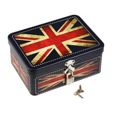 Maxbell Locked tinplate Metal Collection Iron Storage Box British Flag - Aladdin Shoppers