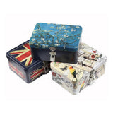 Maxbell Locked tinplate Metal Collection Iron Storage Box Van Gogh Apricot Flower - Aladdin Shoppers