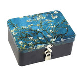 Maxbell Locked tinplate Metal Collection Iron Storage Box Van Gogh Apricot Flower - Aladdin Shoppers