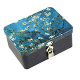 Maxbell Locked tinplate Metal Collection Iron Storage Box Van Gogh Apricot Flower - Aladdin Shoppers
