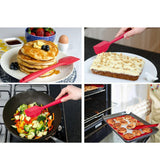 Maxbell Long Handle Silicone Spatula Heat-Resistant Cake Decorating Scraper Red - Aladdin Shoppers
