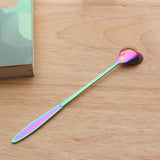 Maxbell Long Handle Stainless Steel Coffee Dessert Spoon Ladle Colorful Heart-Shape - Aladdin Shoppers