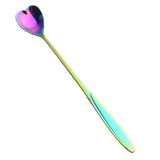 Maxbell Long Handle Stainless Steel Coffee Dessert Spoon Ladle Colorful Heart-Shape - Aladdin Shoppers