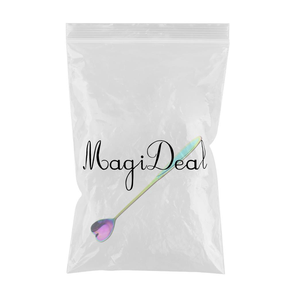 Maxbell Long Handle Stainless Steel Coffee Dessert Spoon Ladle Colorful Heart-Shape - Aladdin Shoppers