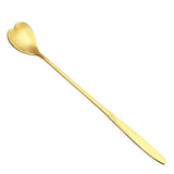 Maxbell Long Handle Stainless Steel Coffee Dessert Spoon Ladle Gold Heart - Aladdin Shoppers