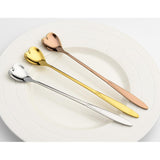 Maxbell Long Handle Stainless Steel Coffee Dessert Spoon Ladle Gold Heart - Aladdin Shoppers