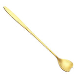 Maxbell Long Handle Stainless Steel Coffee Dessert Spoon Ladle Gold Heart - Aladdin Shoppers