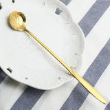 Maxbell Long Handle Stainless Steel Coffee Dessert Spoon Ladle Gold Rose - Aladdin Shoppers