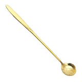 Maxbell Long Handle Stainless Steel Coffee Dessert Spoon Ladle Gold Rose - Aladdin Shoppers