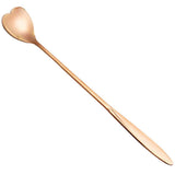 Maxbell Long Handle Stainless Steel Coffee Dessert Spoon Ladle Rose Gold Heart - Aladdin Shoppers