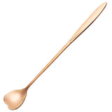 Maxbell Long Handle Stainless Steel Coffee Dessert Spoon Ladle Rose Gold Heart - Aladdin Shoppers