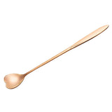 Maxbell Long Handle Stainless Steel Coffee Dessert Spoon Ladle Rose Gold Heart - Aladdin Shoppers