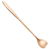Maxbell Long Handle Stainless Steel Coffee Dessert Spoon Ladle Rose Gold Heart - Aladdin Shoppers