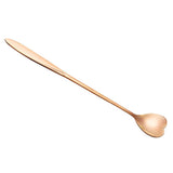 Maxbell Long Handle Stainless Steel Coffee Dessert Spoon Ladle Rose Gold Heart - Aladdin Shoppers