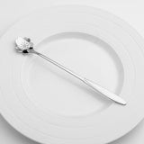 Maxbell Long Handle Stainless Steel Coffee Dessert Spoon Ladle Silver Sakura - Aladdin Shoppers