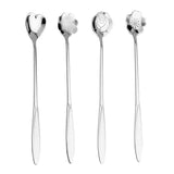 Maxbell Long Handle Stainless Steel Coffee Dessert Spoon Ladle Silver Sakura - Aladdin Shoppers