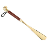 Maxbell Long Metal Shoe Horn With Schima Wood Handle And Solid Brass Lion Head 32cm（12.60in） - Aladdin Shoppers