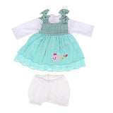 Maxbell Long Sleeve Tops Dress Short Pants for 22'' Newborn Baby Doll Clothes Set