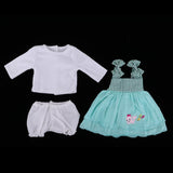 Maxbell Long Sleeve Tops Dress Short Pants for 22'' Newborn Baby Doll Clothes Set - Aladdin Shoppers