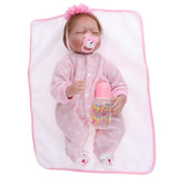 Maxbell Lovely 22inch Reborn Doll Soft Silicone Newborn Baby Doll with Clothes Pink - Aladdin Shoppers