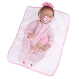 Maxbell Lovely 22inch Reborn Doll Soft Silicone Newborn Baby Doll with Clothes Pink - Aladdin Shoppers
