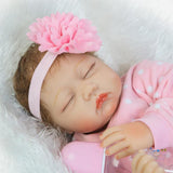 Maxbell Lovely 22inch Reborn Doll Soft Silicone Newborn Baby Doll with Clothes Pink - Aladdin Shoppers