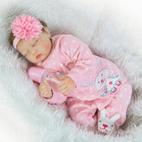 Maxbell Lovely 22inch Reborn Doll Soft Silicone Newborn Baby Doll with Clothes Pink - Aladdin Shoppers