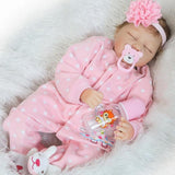 Maxbell Lovely 22inch Reborn Doll Soft Silicone Newborn Baby Doll with Clothes Pink - Aladdin Shoppers