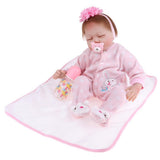 Maxbell Lovely 22inch Reborn Doll Soft Silicone Newborn Baby Doll with Clothes Pink - Aladdin Shoppers