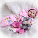 Maxbell Lovely 56cm Reborn Doll Full Silicone Newborn Baby Girl Doll Toy Clothes Set - Aladdin Shoppers