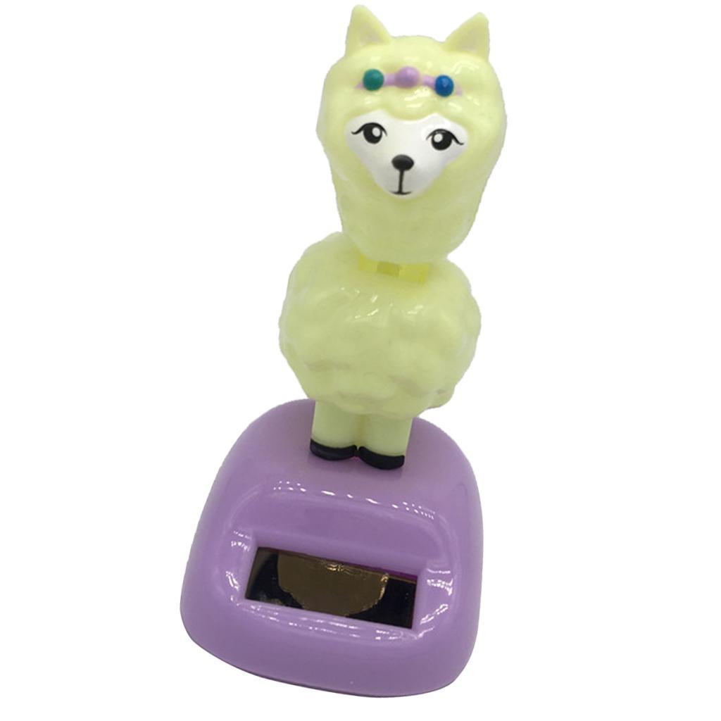 Maxbell Lovely Auto Car Ornament Solar Powered Swinging Alpaca Doll Bobblehead Toy Home Table Decor Educational - Aladdin Shoppers
