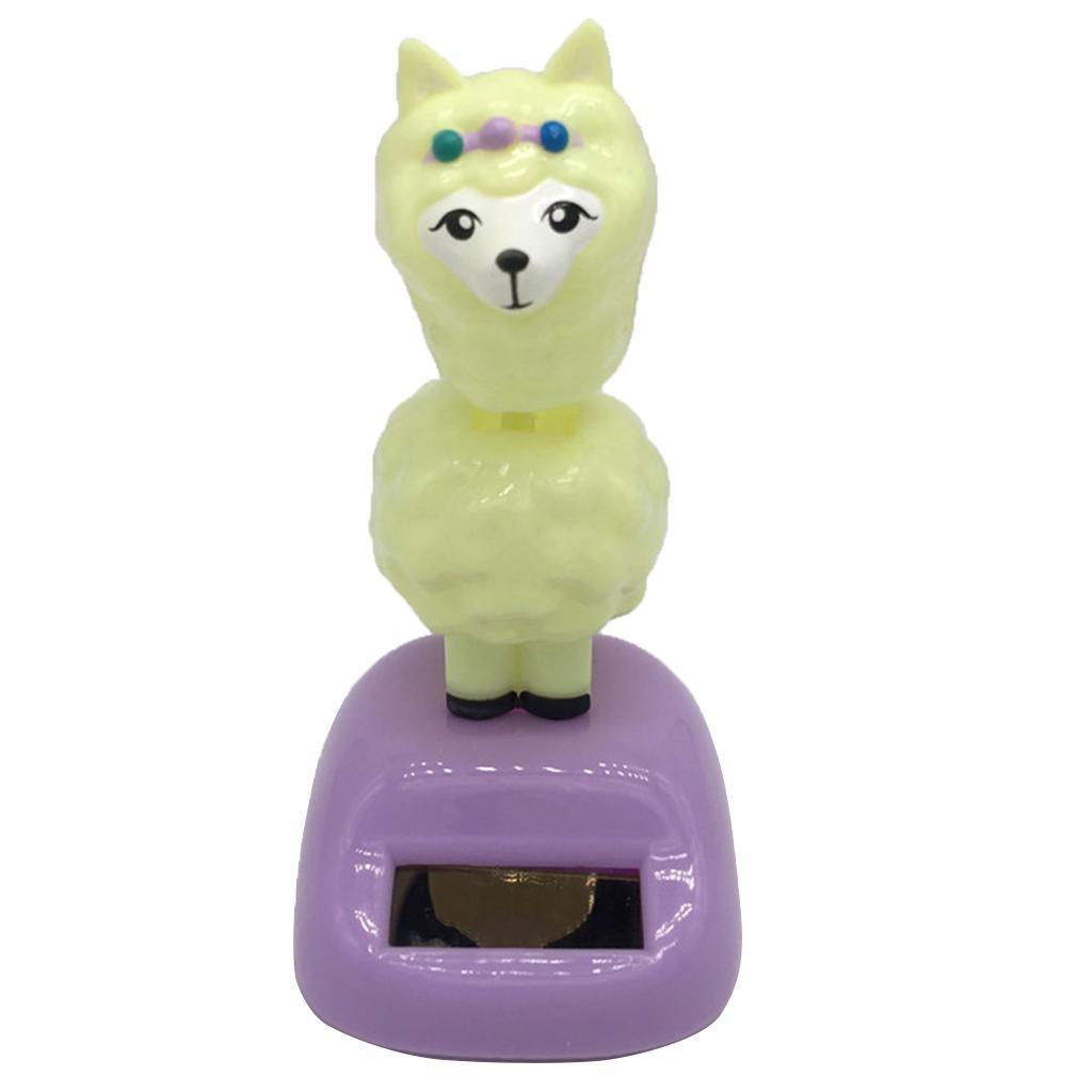 Maxbell Lovely Auto Car Ornament Solar Powered Swinging Alpaca Doll Bobblehead Toy Home Table Decor Educational - Aladdin Shoppers